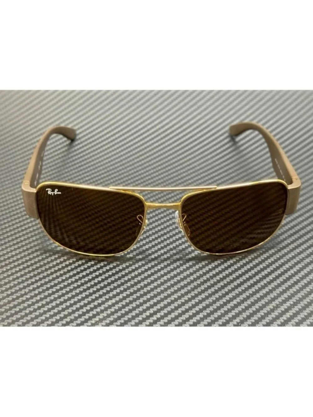 New Ray-Ban Men Arista Gold Sunglasses 59-18-140